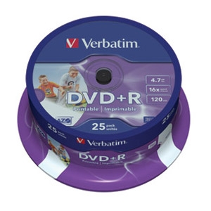 DVD+R 4,7/120 16x  printable pk25 V...