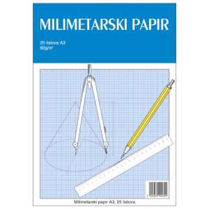 Teka-milimetarski blok 25 listova za tehničko crtanje Educa