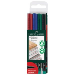 Marker permanentni 0,4 mm Multimark Faber-Castell 152304/4boje