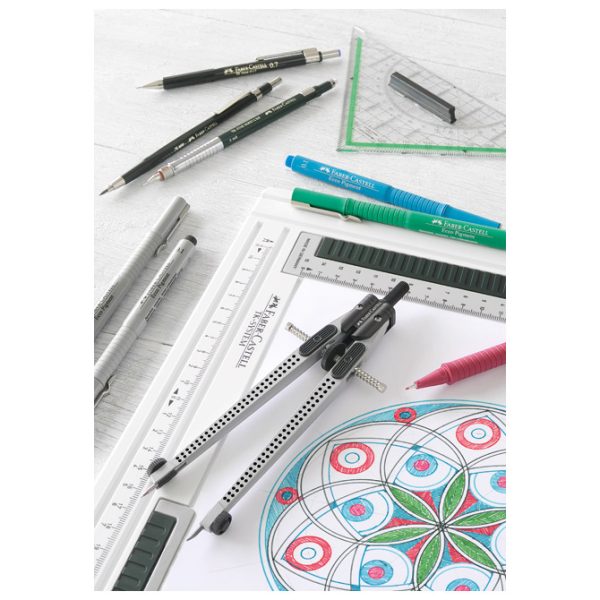 Šestar s preciznim podešavanjem+mine Grip 2001 Faber-Castell 174472 sivi blister - Slika 3