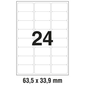 Etikete LK  63,5x33,9 mm polyester pk20L Zweckform L4773-20 bijele