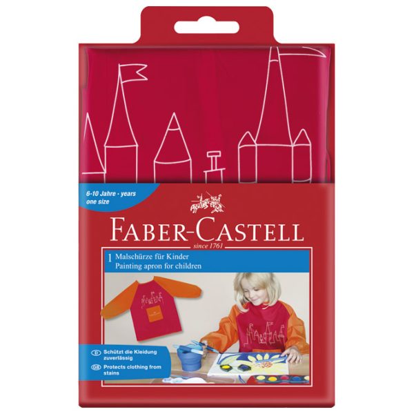 Pregača za likovni s rukavima 43x57 cm Faber-Castell 201204 crvena blister - Slika 3