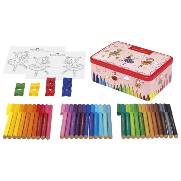 Flomaster školski  33boje u metalnoj kutiji Connector Balerina Faber-Castell 155534 - Slika 2