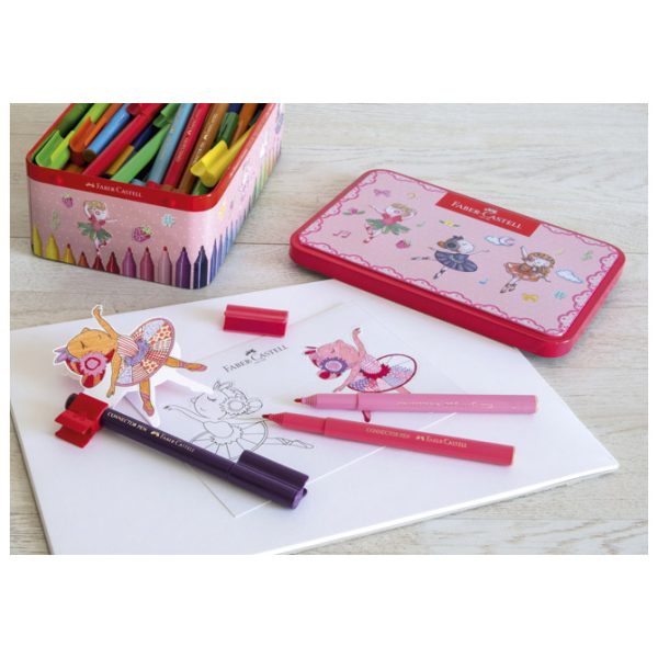 Flomaster školski  33boje u metalnoj kutiji Connector Balerina Faber-Castell 155534 - Slika 3