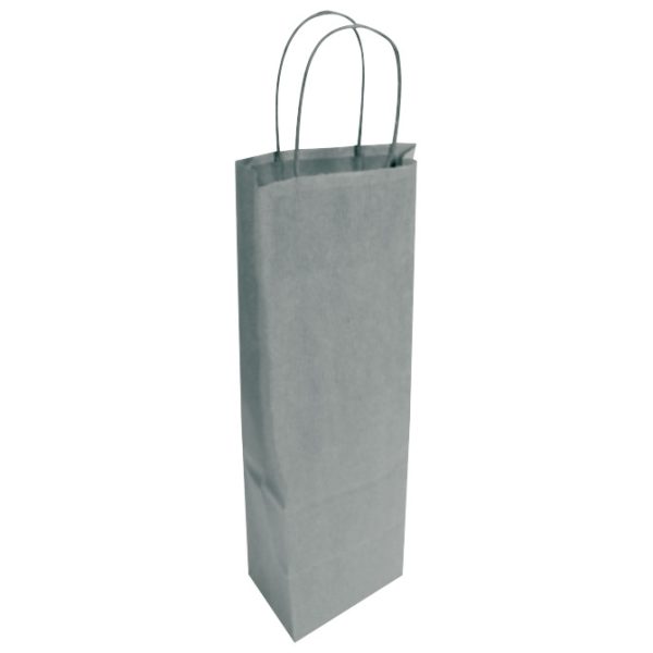 Vrećice ukrasne-boca natron 14x38x8 cm pletena ručka pk50 Duga srebrne