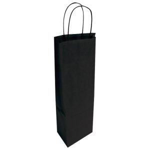 Vrećice ukrasne-boca natron 14x38x8 cm pletena ručka pk50 Duga crne