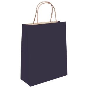 Vrećice ukrasne natron 45x48x17 cm pletena ručka pk50 Duga tamnoplave