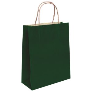 Vrećice ukrasne natron 45x48x17 cm pletena ručka pk50 Duga tamnozelene