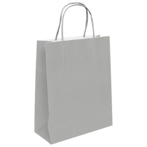 Vrećice ukrasne natron 45x48x17 cm pletena ručka pk50 Duga srebrne