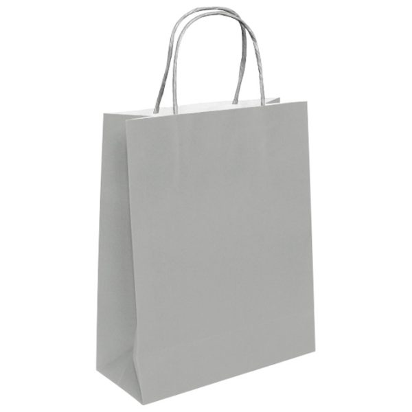 Vrećice ukrasne natron 45x48x17 cm pletena ručka pk50 Duga srebrne