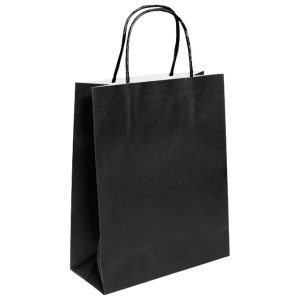 Vrećice ukrasne natron 45x48x17 cm pletena ručka pk50 Duga crne