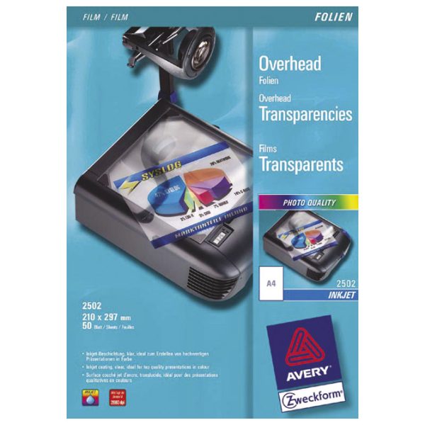 Folija Ink Jet A4 OHP (za prezentacije) 110my pk50 Zweckform 2502 prozirna - Slika 2