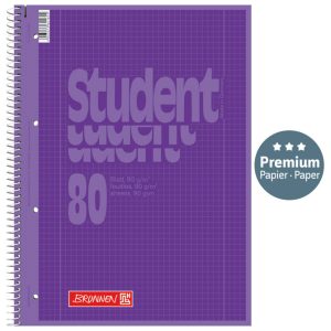Blok kolegij A4 karo 80L perforacija+4rupe Color Code Brunnen 10-67928 160 ljubičasti