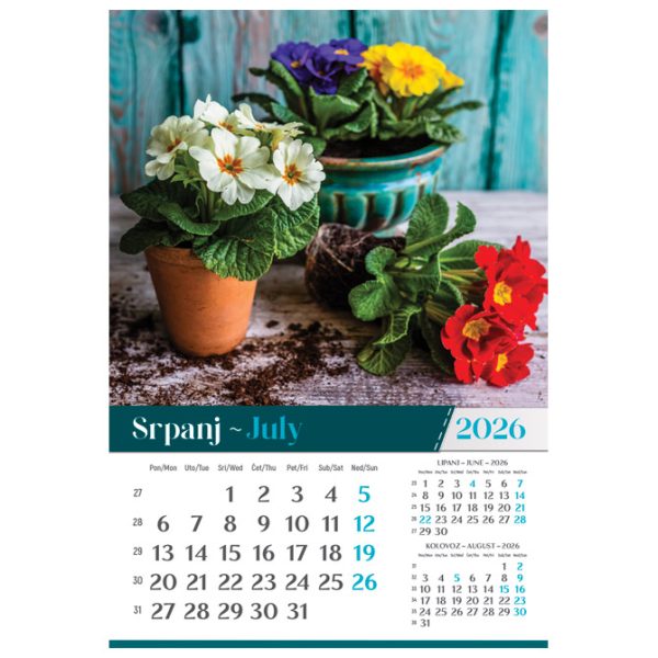Kalendar "Vrtovi 2026" 13 listova, spirala - Slika 11