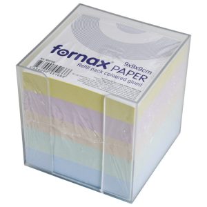 Blok kocka pvc  9,2x9,2 cm s papirom u boji pastelnoj Fornax