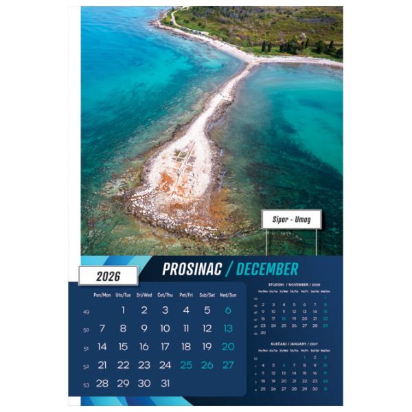 Kalendar "Biseri Jadrana 2026" 13 listova, spirala - Slika 5
