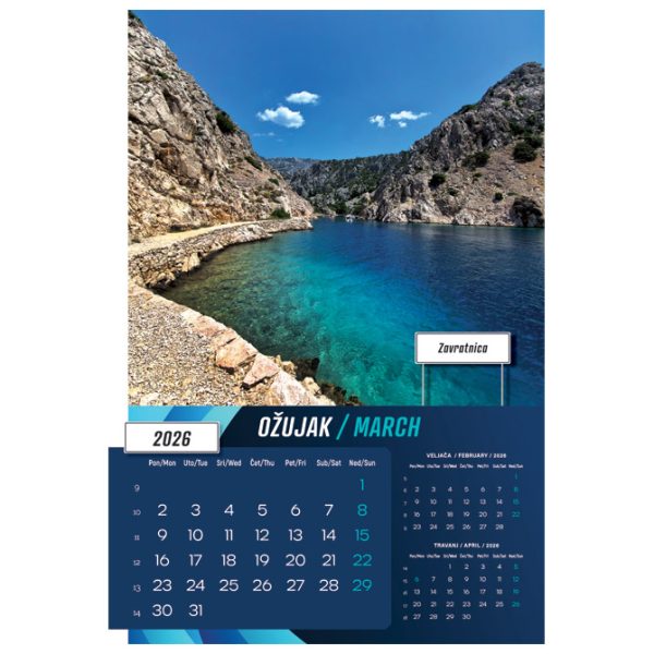 Kalendar "Biseri Jadrana 2026" 13 listova, spirala - Slika 7
