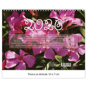 Kalendar "Cvijeće 2025" 13 listova, spirala JP.