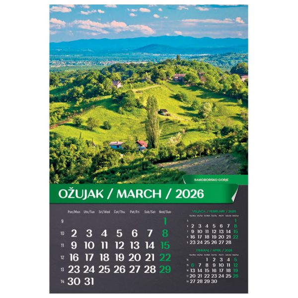 Kalendar "Hrvatski pejzaži 2026" 13L, spirala - Slika 7