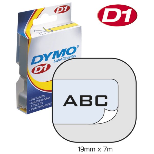 Vrpca D1 19 mmx7m Dymo 45800 crno-prozirna
