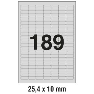 Etikete Laser  25,4x10 mm polyester pk20L Zweckform L6008-20 srebrne