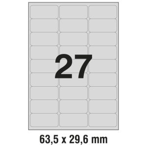 Etikete Laser  63,5x29,6 mm polyester pk20L Zweckform L6011-20 srebrne
