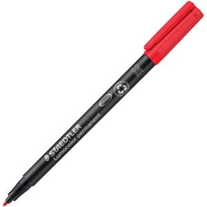 Marker permanentni 1 mm reciklirani Lumocolor Staedtler 317-2 crveni