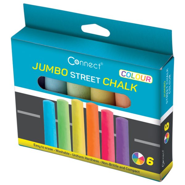 Kreda okrugla jumbo ulična 6boja Connect blister - Slika 3
