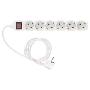 Kabel produžni s prekidačem 6rupa/3m Entac bijeli blister!!