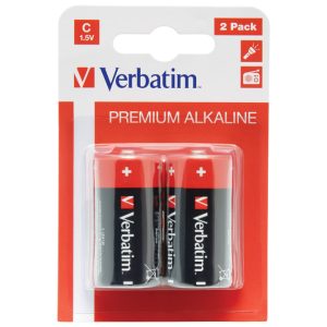 Baterija alkalna 1,5V C pk2 Verbatim 49922 LR14 blister