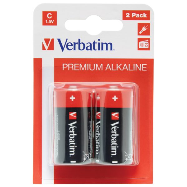 Baterija alkalna 1,5V C pk2 Verbatim 49922 LR14 blister