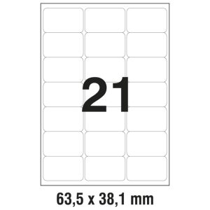 Etikete LK  63,5x38,1 mm polyester pk25L Zweckform L7560-25 prozirne