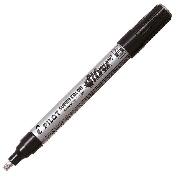 Marker permanentni 2-4 mm klinasti vrh Super Color Pilot SC-S-B srebrni