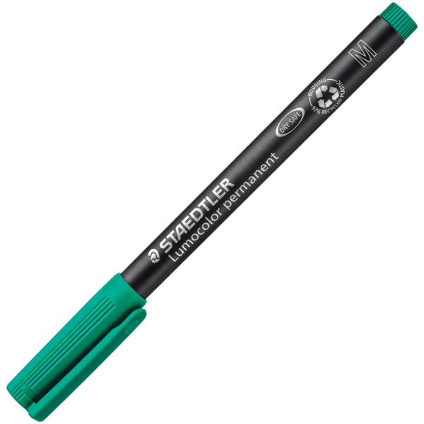 Marker permanentni 1 mm reciklirani Lumocolor Staedtler 317-5 zeleni - Slika 2