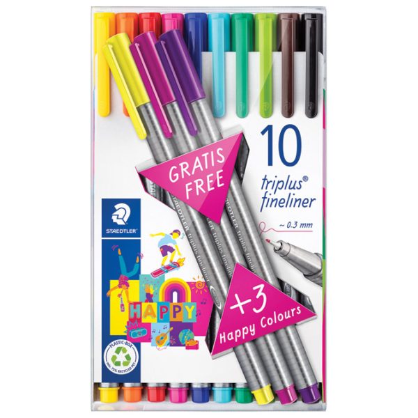 Flomaster fineliner 0,3 mm 10+3 boja Triplus Staedtler 334 TB13 blister!!