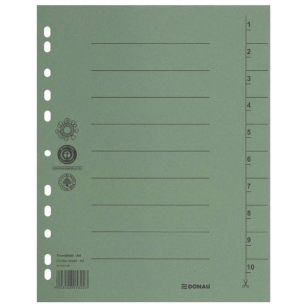 Pregrada kartonska A4 250g Donau 8610001-06 zelena!!