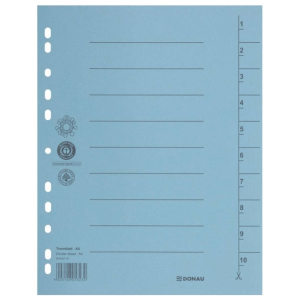 Pregrada kartonska A4 250g Donau 8610001-10 plava!!