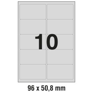 Etikete Laser  96x50,8 mm polyester pk20L Zweckform L6012-20 srebrne