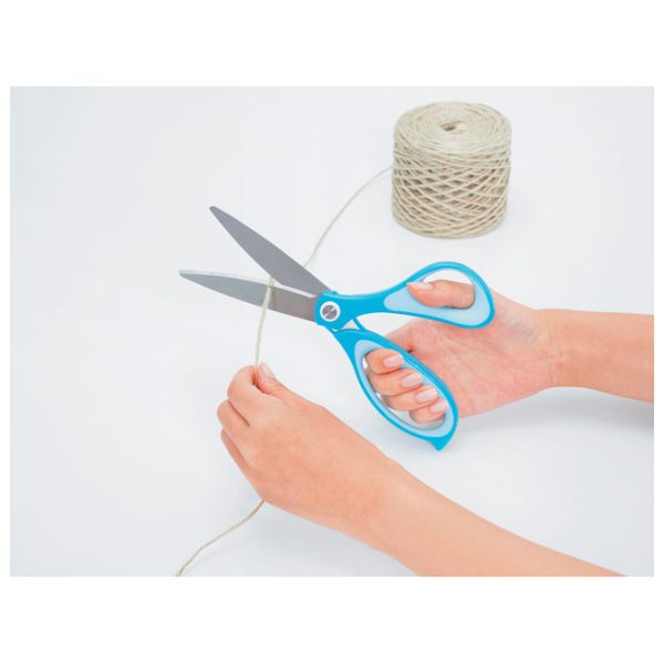 Škare uredske 17,5 cm nehrđajući čelik Fitcut Curve SC-175S Plus.35052 svijetloplave blister - Slika 2