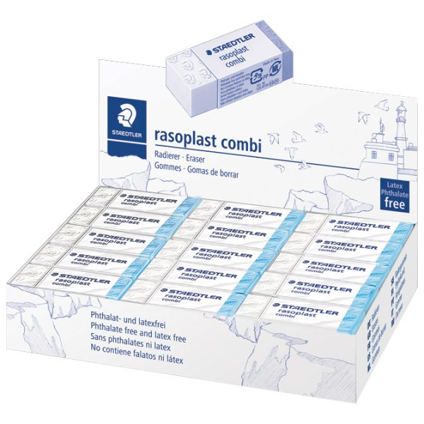 Gumica duo plastična Staedtler 526 BT30 bijela/plava-KOMAD - Slika 2