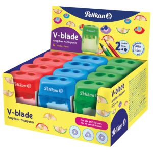 Šiljilo pvc s pvc kutijom 2rupe Pelikan 700238 sortirano