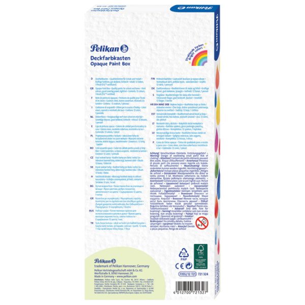 Boja vodena fi 30 mm 12boja+kist Pelikan 721324 - Slika 3