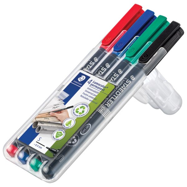 Marker permanentni 0,4 mm pk4 reciklirani Lumocolor Staedtler 313 WP4 - Slika 2