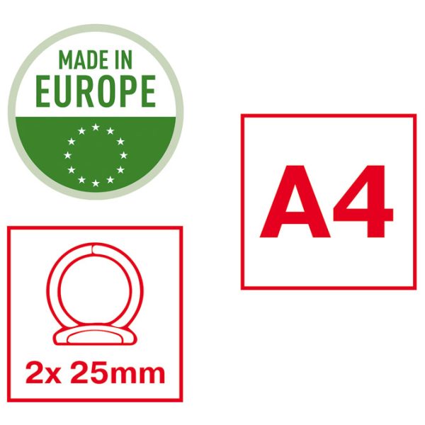 Mapa uložna 2ringa-fi25 mm/hrbat-35 mm A4 Vivida Esselte 14454 crna - Slika 4