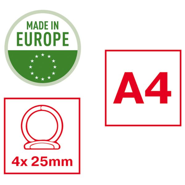 Mapa uložna 4ringa-fi25 mm/hrbat-35 mm A4 Vivida Esselte 14458 žuta - Slika 4