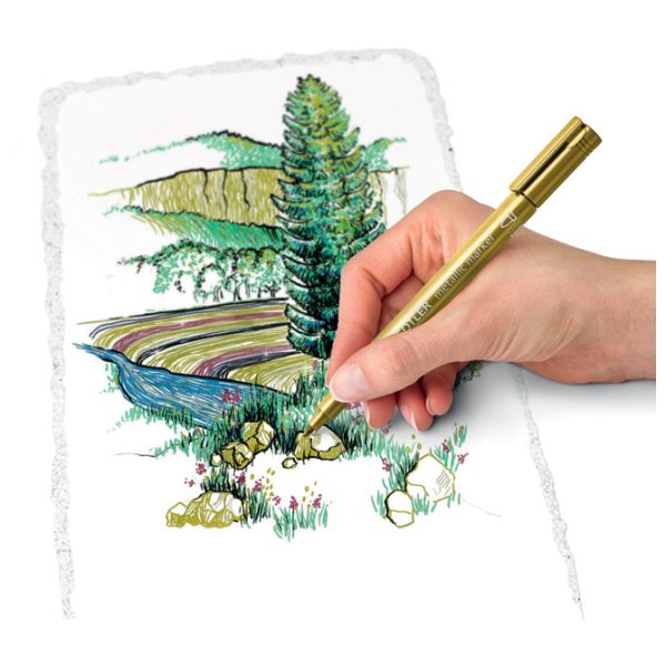 Marker nepermanentni 1-2 mm Metallic pen Staedtler 8323-S BK2 sortirano blister - Slika 4