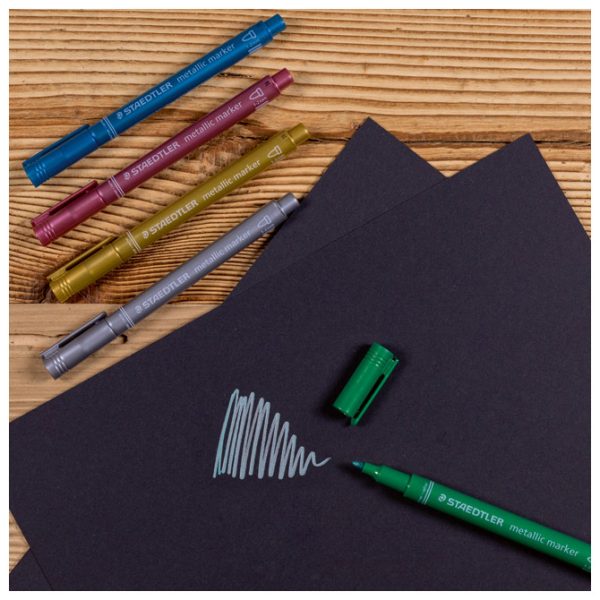 Marker nepermanentni 1-2 mm pk5 Metallic Design Journey Staedtler 8323-S BK5 sortirano blister - Slika 3