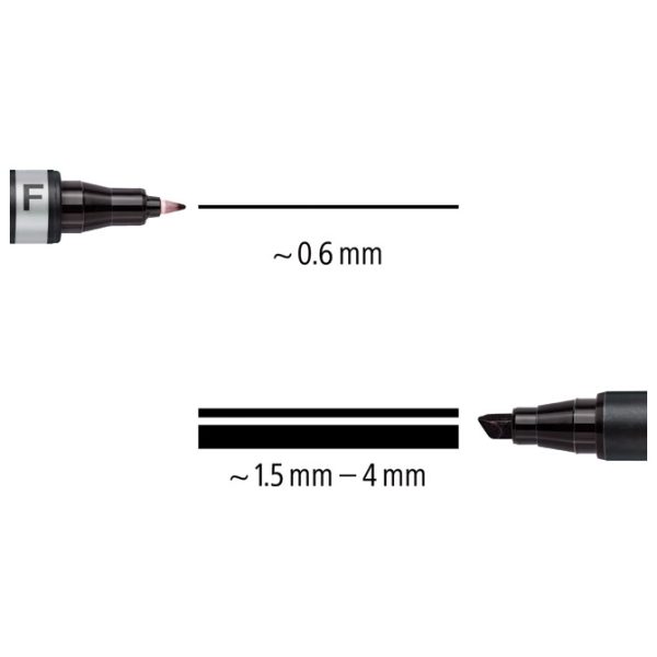 Marker permanentni obostrani 0,6 i 1,5 mm Lumocolor Staedtler 348-2 crveni - Slika 3