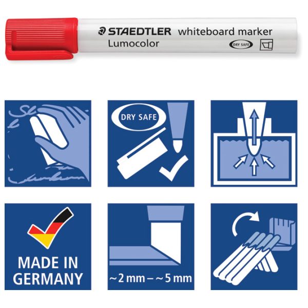 Marker za bijelu ploču 2-5 mm reciklirani Lumocolor Staedtler 351 B-3 plavi - Slika 4
