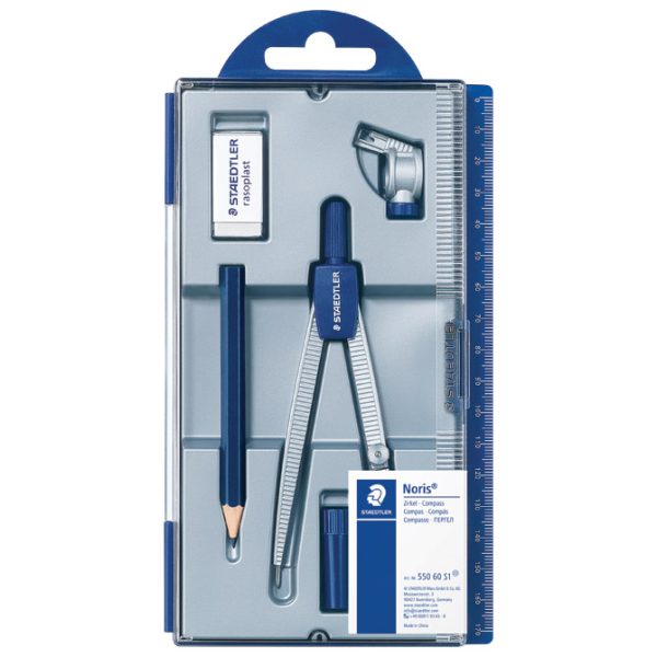 Šestar školski 550 60+gumica+grafitna olovka Staedtler 550 60 S1 blister